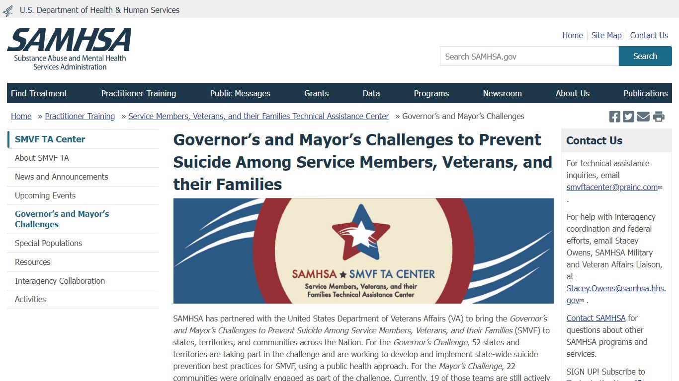 Governor’s and Mayor’s Challenges to Prevent Suicide Among Service ...