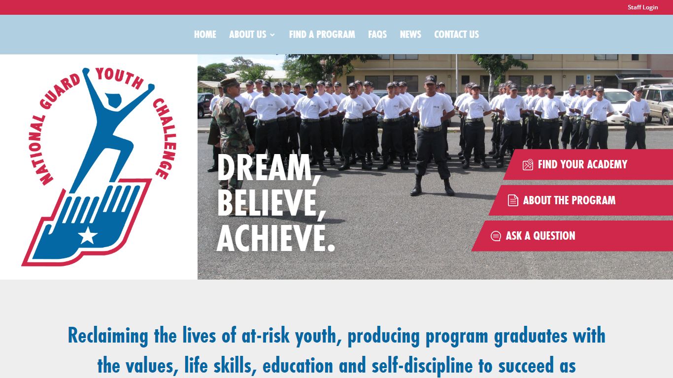 National Guard Youth Challenge | Dream. Believe. Achieve.